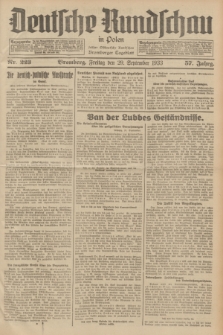 Deutsche Rundschau in Polen : früher Ostdeutsche Rundschau, Bromberger Tageblatt. Jg.57, Nr. 223 (29 September 1933) + dod.