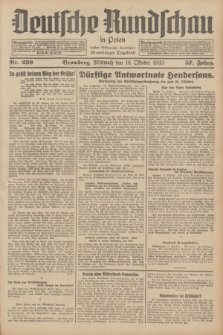 Deutsche Rundschau in Polen : früher Ostdeutsche Rundschau, Bromberger Tageblatt. Jg.57, Nr. 239 (18 Oktober 1933) + dod.