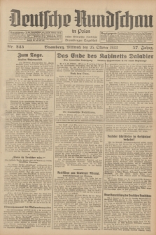 Deutsche Rundschau in Polen : früher Ostdeutsche Rundschau, Bromberger Tageblatt. Jg.57, Nr. 245 (25 Oktober 1933) + dod.