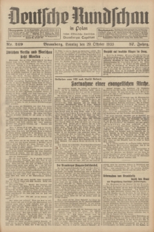 Deutsche Rundschau in Polen : früher Ostdeutsche Rundschau, Bromberger Tageblatt. Jg.57, Nr. 249 (29 Oktober 1933) + dod.