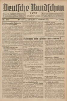 Deutsche Rundschau in Polen : früher Ostdeutsche Rundschau, Bromberger Tageblatt. Jg.57, Nr. 252 (3 November 1933) + dod.
