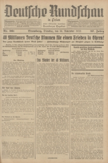 Deutsche Rundschau in Polen : früher Ostdeutsche Rundschau, Bromberger Tageblatt. Jg.57, Nr. 261 (14 November 1933) + dod.