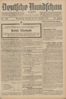 Deutsche Rundschau in Polen : früher Ostdeutsche Rundschau, Bromberger Tageblatt. Jg.57, Nr. 273 (28 November 1933) + dod.