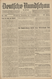 Deutsche Rundschau in Polen : früher Ostdeutsche Rundschau, Bromberger Tageblatt. Jg.57, Nr. 281 (7 Dezember 1933) + dod.