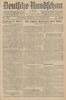 Deutsche Rundschau in Polen : früher Ostdeutsche Rundschau, Bromberger Tageblatt. Jg.57, Nr. 291 (20 Dezember 1933) + dod.