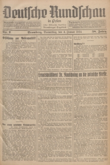 Deutsche Rundschau in Polen : früher Ostdeutsche Rundschau, Bromberger Tageblatt. Jg.58, Nr. 2 (4 Januar 1934) + dod.