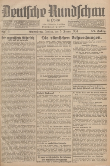 Deutsche Rundschau in Polen : früher Ostdeutsche Rundschau, Bromberger Tageblatt. Jg.58, Nr. 3 (5 Januar 1934) + dod.