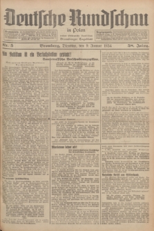 Deutsche Rundschau in Polen : früher Ostdeutsche Rundschau, Bromberger Tageblatt. Jg.58, Nr. 5 (9 Januar 1934) + dod.
