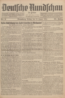 Deutsche Rundschau in Polen : früher Ostdeutsche Rundschau, Bromberger Tageblatt. Jg.58, Nr. 8 (12 Januar 1934) + dod.