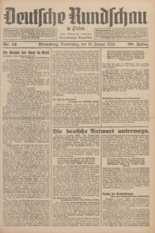 Deutsche Rundschau in Polen : früher Ostdeutsche Rundschau, Bromberger Tageblatt. Jg.58, Nr. 13 (18 Januar 1934) + dod.