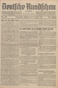 Deutsche Rundschau in Polen : früher Ostdeutsche Rundschau, Bromberger Tageblatt. Jg.58, Nr. 16 (21 Januar 1934) + dod.