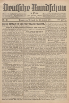Deutsche Rundschau in Polen : früher Ostdeutsche Rundschau, Bromberger Tageblatt. Jg.58, Nr. 18 (24 Januar 1934) + dod.