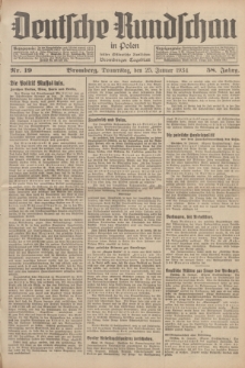Deutsche Rundschau in Polen : früher Ostdeutsche Rundschau, Bromberger Tageblatt. Jg.58, Nr. 19 (25 Januar 1934) + dod.