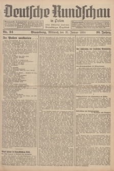 Deutsche Rundschau in Polen : früher Ostdeutsche Rundschau, Bromberger Tageblatt. Jg.58, Nr. 24 (31 Januar 1934) + dod.