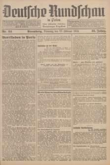 Deutsche Rundschau in Polen : früher Ostdeutsche Rundschau, Bromberger Tageblatt. Jg.58, Nr. 34 (13 Februar 1934) + dod.