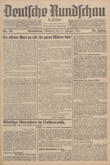 Deutsche Rundschau in Polen : früher Ostdeutsche Rundschau, Bromberger Tageblatt. Jg.58, Nr. 35 (14 Februar 1934) + dod.