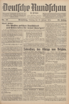 Deutsche Rundschau in Polen : früher Ostdeutsche Rundschau, Bromberger Tageblatt. Jg.58, Nr. 40 (20 Februar 1934) + dod.