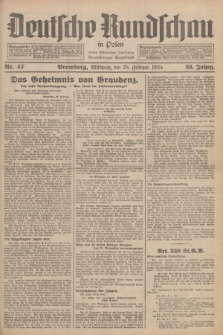Deutsche Rundschau in Polen : früher Ostdeutsche Rundschau, Bromberger Tageblatt. Jg.58, Nr. 47 (28 Februar 1934) + dod.