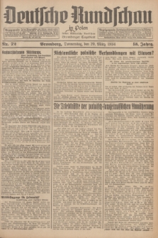 Deutsche Rundschau in Polen : früher Ostdeutsche Rundschau, Bromberger Tageblatt. Jg.58, Nr. 72 (29 März 1934) + dod.