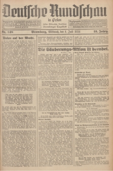Deutsche Rundschau in Polen : früher Ostdeutsche Rundschau, Bromberger Tageblatt. Jg.58, Nr. 148 (4 Juli 1934) + dod.