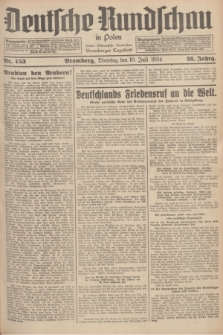 Deutsche Rundschau in Polen : früher Ostdeutsche Rundschau, Bromberger Tageblatt. Jg.58, Nr. 153 (10 Juli 1934) + dod.