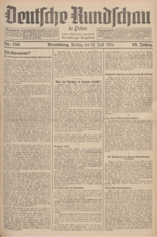 Deutsche Rundschau in Polen : früher Ostdeutsche Rundschau, Bromberger Tageblatt. Jg.58, Nr. 156 (13 Juli 1934) + dod.