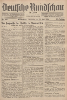 Deutsche Rundschau in Polen : früher Ostdeutsche Rundschau, Bromberger Tageblatt. Jg.58, Nr. 167 (26 Juli 1934) + dod.