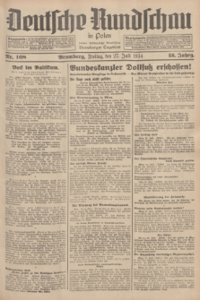 Deutsche Rundschau in Polen : früher Ostdeutsche Rundschau, Bromberger Tageblatt. Jg.58, Nr. 168 (27 Juli 1934) + dod.