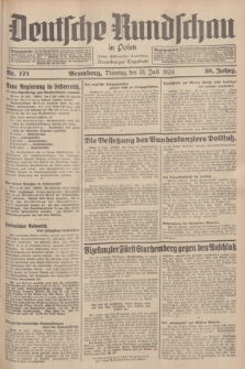 Deutsche Rundschau in Polen : früher Ostdeutsche Rundschau, Bromberger Tageblatt. Jg.58, Nr. 171 (31 Juli 1934) + dod.