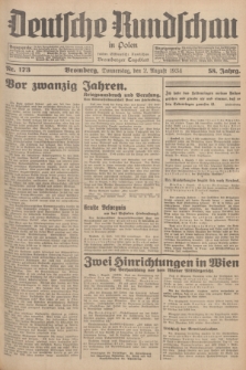 Deutsche Rundschau in Polen : früher Ostdeutsche Rundschau, Bromberger Tageblatt. Jg.58, Nr. 173 (2 August 1934) + dod.