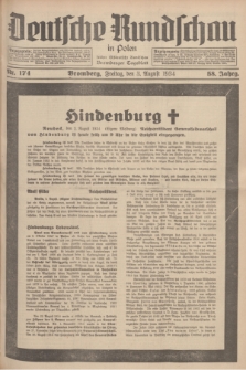 Deutsche Rundschau in Polen : früher Ostdeutsche Rundschau, Bromberger Tageblatt. Jg.58, Nr. 174 (3 August 1934) + dod.