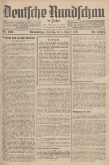 Deutsche Rundschau in Polen : früher Ostdeutsche Rundschau, Bromberger Tageblatt. Jg.58, Nr. 176 (5 August 1934) + dod.