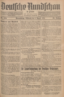 Deutsche Rundschau in Polen : früher Ostdeutsche Rundschau, Bromberger Tageblatt. Jg.58, Nr. 178 (8 August 1934) + dod.