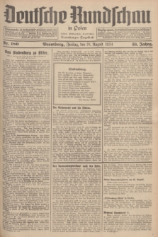 Deutsche Rundschau in Polen : früher Ostdeutsche Rundschau, Bromberger Tageblatt. Jg.58, Nr. 180 (10 August 1934) + dod.