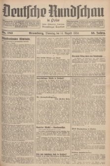 Deutsche Rundschau in Polen : früher Ostdeutsche Rundschau, Bromberger Tageblatt. Jg.58, Nr. 183 (14 August 1934) + dod.