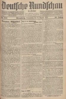 Deutsche Rundschau in Polen : früher Ostdeutsche Rundschau, Bromberger Tageblatt. Jg.58, Nr. 186 (18 August 1934) + dod.