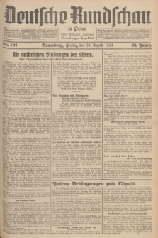 Deutsche Rundschau in Polen : früher Ostdeutsche Rundschau, Bromberger Tageblatt. Jg.58, Nr. 191 (24 August 1934) + dod.