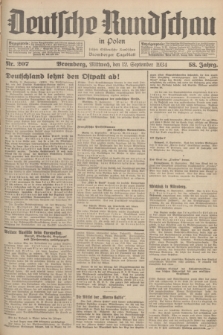 Deutsche Rundschau in Polen : früher Ostdeutsche Rundschau, Bromberger Tageblatt. Jg.58, Nr. 207 (12 September 1934) + dod.