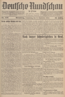 Deutsche Rundschau in Polen : früher Ostdeutsche Rundschau, Bromberger Tageblatt. Jg.58, Nr. 208 (13 September 1934) + dod.