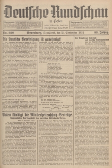 Deutsche Rundschau in Polen : früher Ostdeutsche Rundschau, Bromberger Tageblatt. Jg.58, Nr. 210 (15 September 1934) + dod.