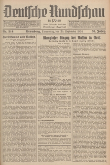 Deutsche Rundschau in Polen : früher Ostdeutsche Rundschau, Bromberger Tageblatt. Jg.58, Nr. 214 (20 September 1934) + dod.