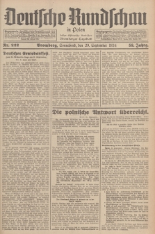 Deutsche Rundschau in Polen : früher Ostdeutsche Rundschau, Bromberger Tageblatt. Jg.58, Nr. 222 (29 September 1934) + dod.