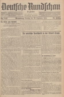Deutsche Rundschau in Polen : früher Ostdeutsche Rundschau, Bromberger Tageblatt. Jg.58, Nr. 223 (30 September 1934) + dod.