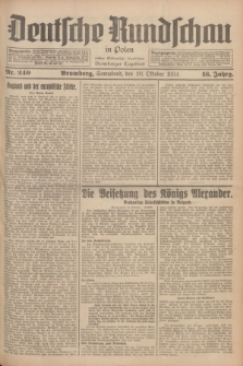 Deutsche Rundschau in Polen : früher Ostdeutsche Rundschau, Bromberger Tageblatt. Jg.58, Nr. 240 (20 Oktober 1934) + dod.