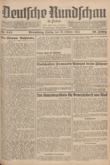 Deutsche Rundschau in Polen : früher Ostdeutsche Rundschau, Bromberger Tageblatt. Jg.58, Nr. 245 (26 Oktober 1934) + dod.