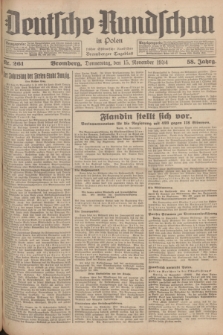 Deutsche Rundschau in Polen : früher Ostdeutsche Rundschau, Bromberger Tageblatt. Jg.58, Nr. 261 (15 November 1934) + dod.
