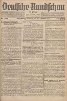 Deutsche Rundschau in Polen : früher Ostdeutsche Rundschau, Bromberger Tageblatt. Jg.58, Nr. 289 (19 Dezember 1934) + dod.