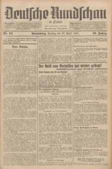 Deutsche Rundschau in Polen : früher Ostdeutsche Rundschau, Bromberger Tageblatt. Jg.59, Nr. 92 (19 April 1935) + dod.