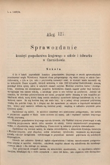 [Kadencja VI, sesja V, al. 191] Alegata do Sprawozdań Stenograficznych z Piątej Sesyi Szóstego Peryodu Sejmu Krajowego Królestwa Galicyi i Lodomeryi wraz z Wielkiem Księstwem Krakowskiem z roku 1894. Alegat 191