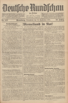 Deutsche Rundschau in Polen : früher Ostdeutsche Rundschau, Bromberger Tageblatt. Jg.59, Nr. 217 (21 September 1935) + dod.